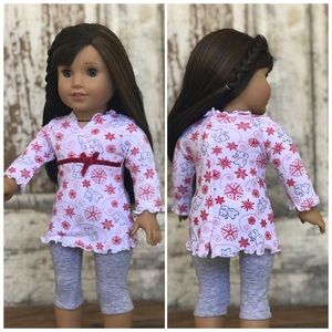 American Girl Coconut Pajama Set Top and Bottoms